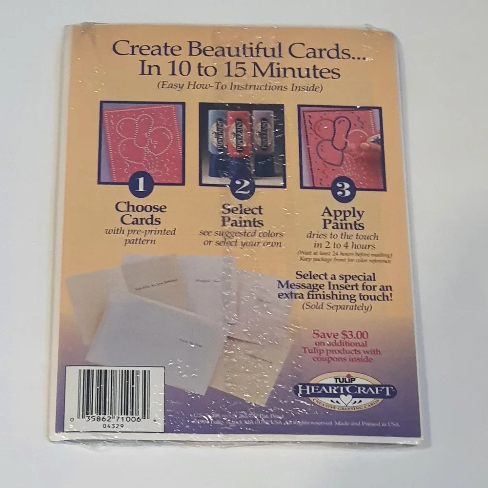 Vintage Tulip‎ HeartCraft Birthday Card Kit Pre-Printed Message Insert Packs